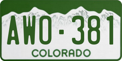 CO license plate AWO381