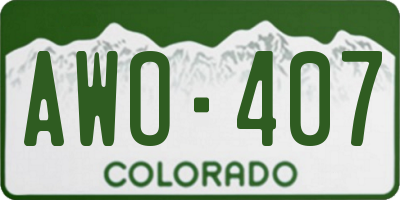 CO license plate AWO407