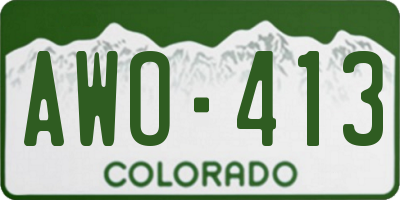 CO license plate AWO413