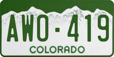 CO license plate AWO419