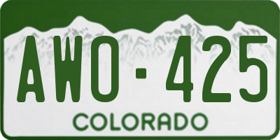 CO license plate AWO425