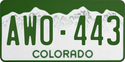 CO license plate AWO443