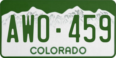 CO license plate AWO459