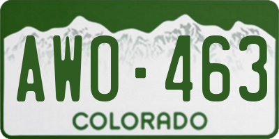 CO license plate AWO463