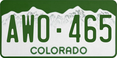 CO license plate AWO465