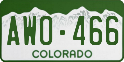 CO license plate AWO466