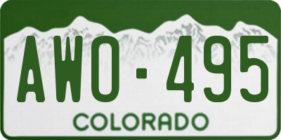 CO license plate AWO495