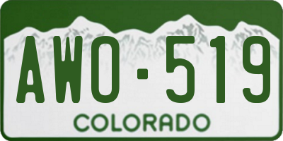 CO license plate AWO519