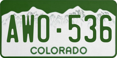 CO license plate AWO536