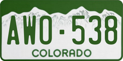 CO license plate AWO538
