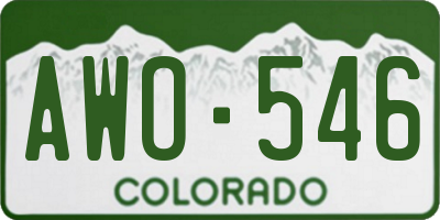 CO license plate AWO546