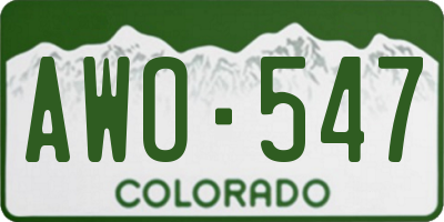 CO license plate AWO547