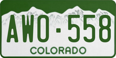 CO license plate AWO558