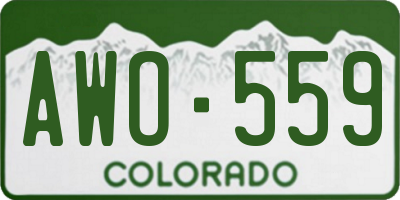 CO license plate AWO559