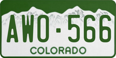 CO license plate AWO566