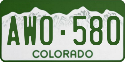 CO license plate AWO580