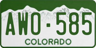 CO license plate AWO585