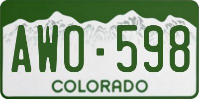CO license plate AWO598