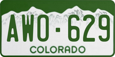 CO license plate AWO629