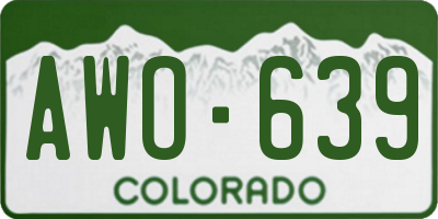 CO license plate AWO639