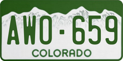 CO license plate AWO659
