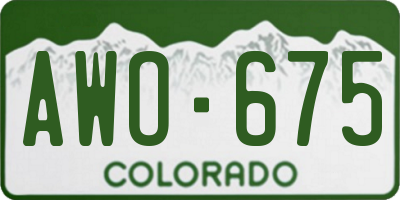 CO license plate AWO675