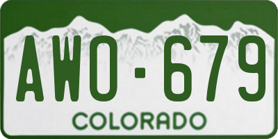 CO license plate AWO679