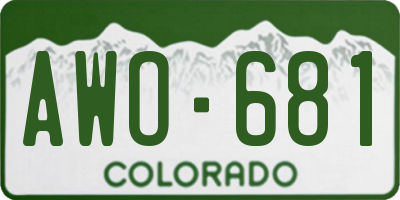 CO license plate AWO681