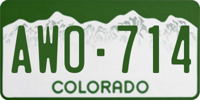 CO license plate AWO714
