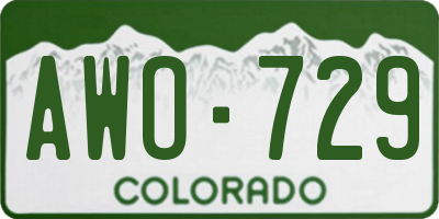 CO license plate AWO729