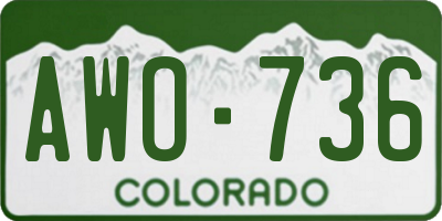 CO license plate AWO736