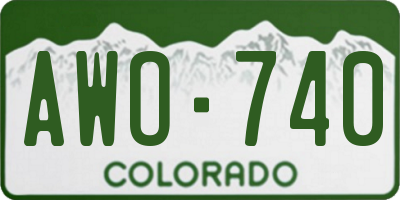 CO license plate AWO740