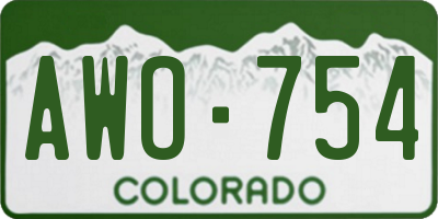 CO license plate AWO754