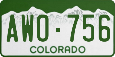 CO license plate AWO756