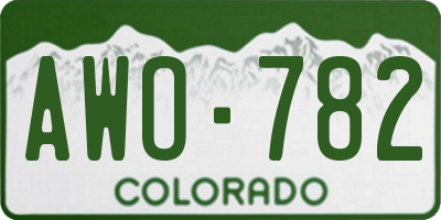 CO license plate AWO782