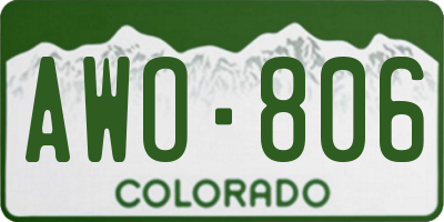 CO license plate AWO806