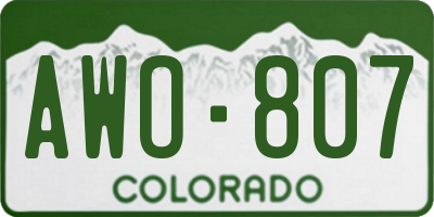 CO license plate AWO807
