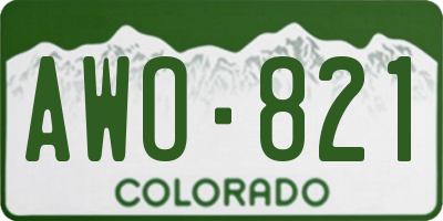 CO license plate AWO821