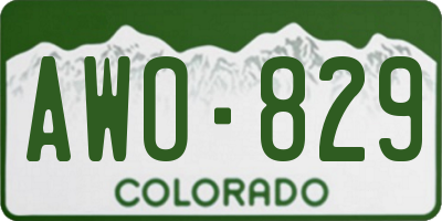 CO license plate AWO829