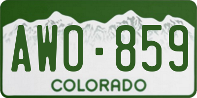 CO license plate AWO859