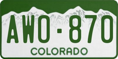 CO license plate AWO870