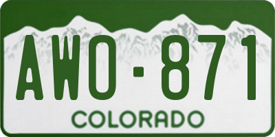CO license plate AWO871