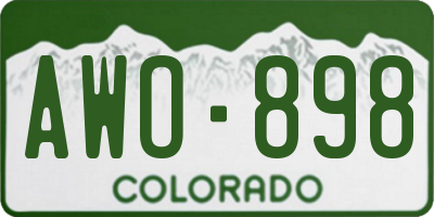 CO license plate AWO898