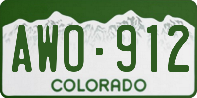 CO license plate AWO912