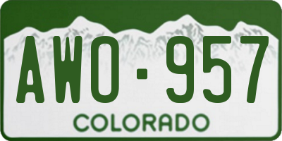 CO license plate AWO957