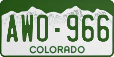 CO license plate AWO966