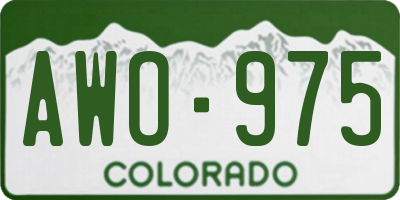 CO license plate AWO975