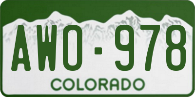 CO license plate AWO978