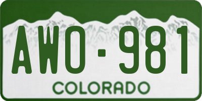 CO license plate AWO981