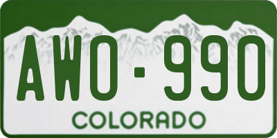 CO license plate AWO990